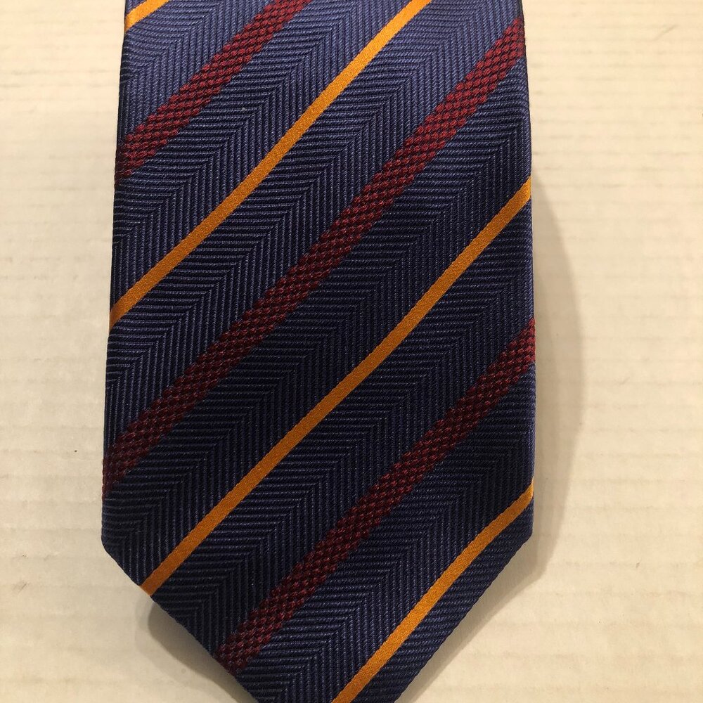 ERMENEGILDO Zegna azimut men's new blue 100%silk tie  3 1/2" X 61" made in Italy